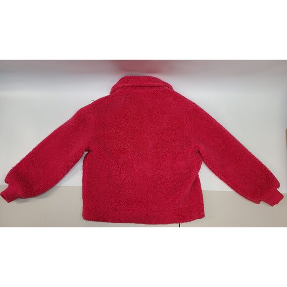 Sanctuary x Anthropologie Hot Pink Teddy Bomber Jacket Cozy Coat Size S Collab - Picture 3 of 4
